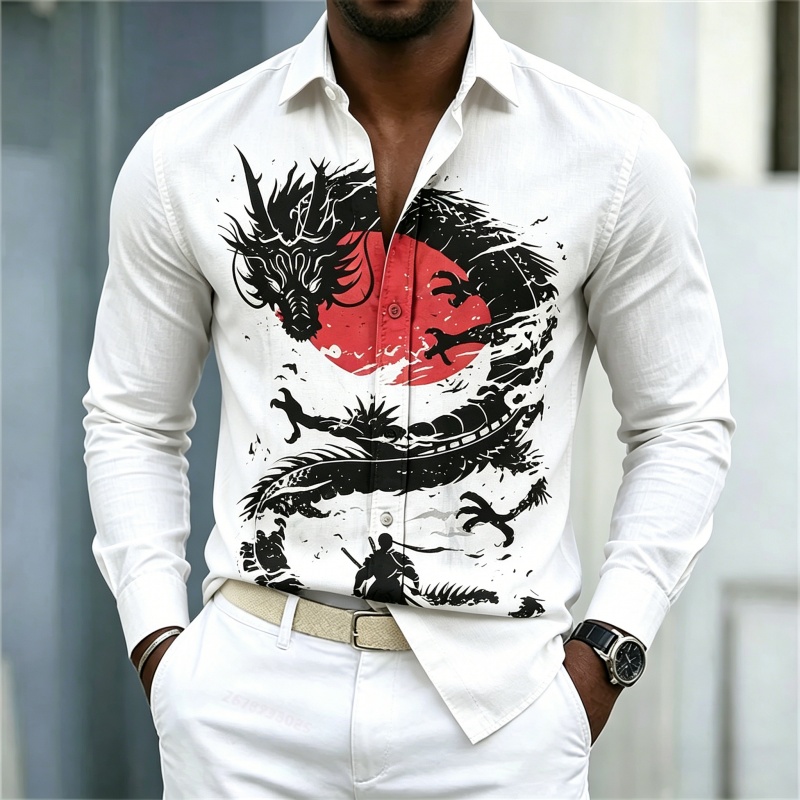 Men Fashion Upper - 2026 New Men's Shirt White Black