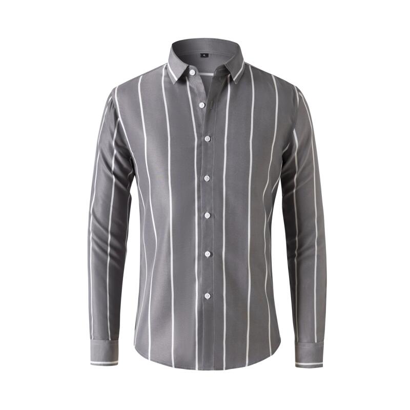 Mens Fashion Dress Shirts - Men's Striped Dress Shirt Long Sleeve