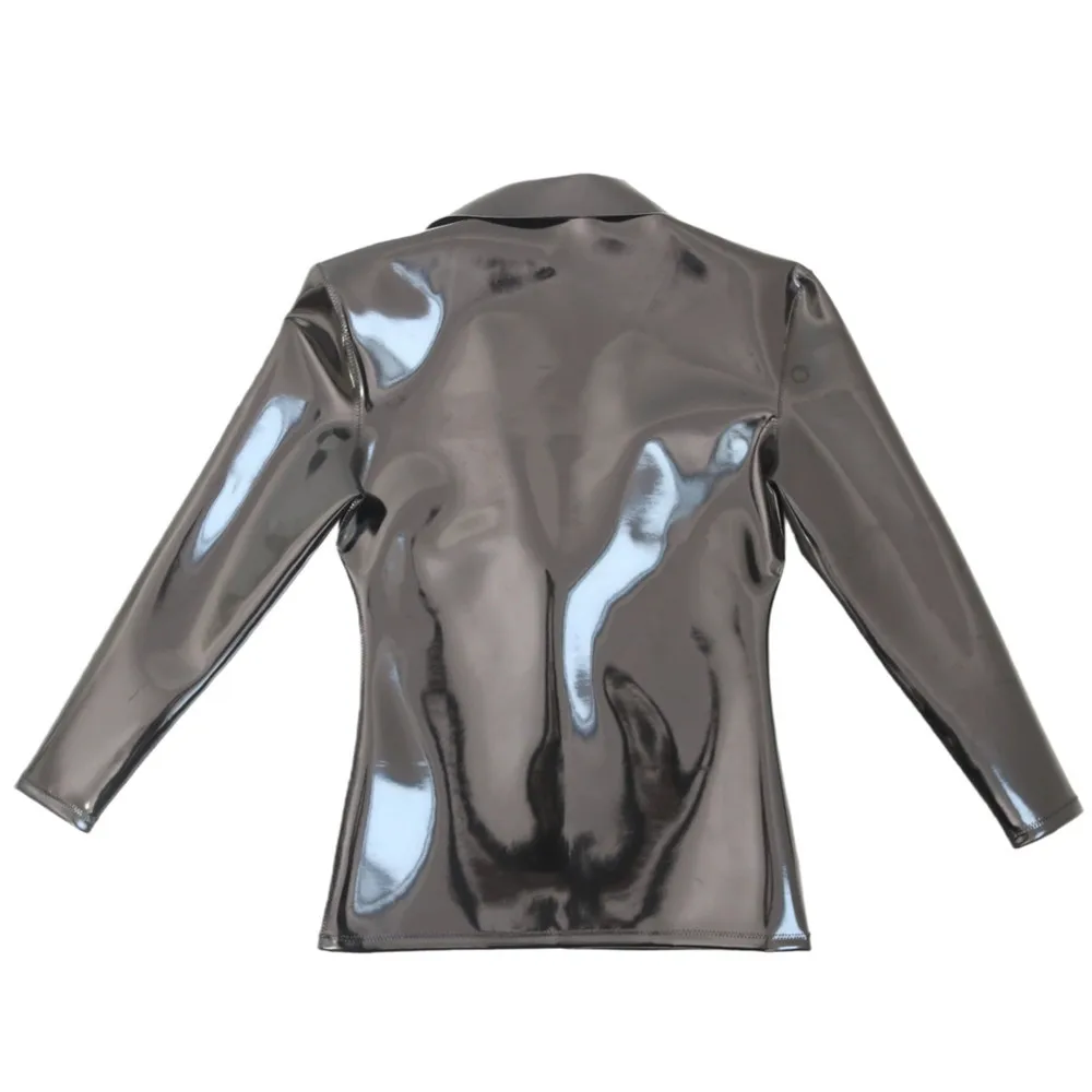 Men'S Fashion V Neck T Shirts - Men Long Sleeve T-shirts Fashion PVC