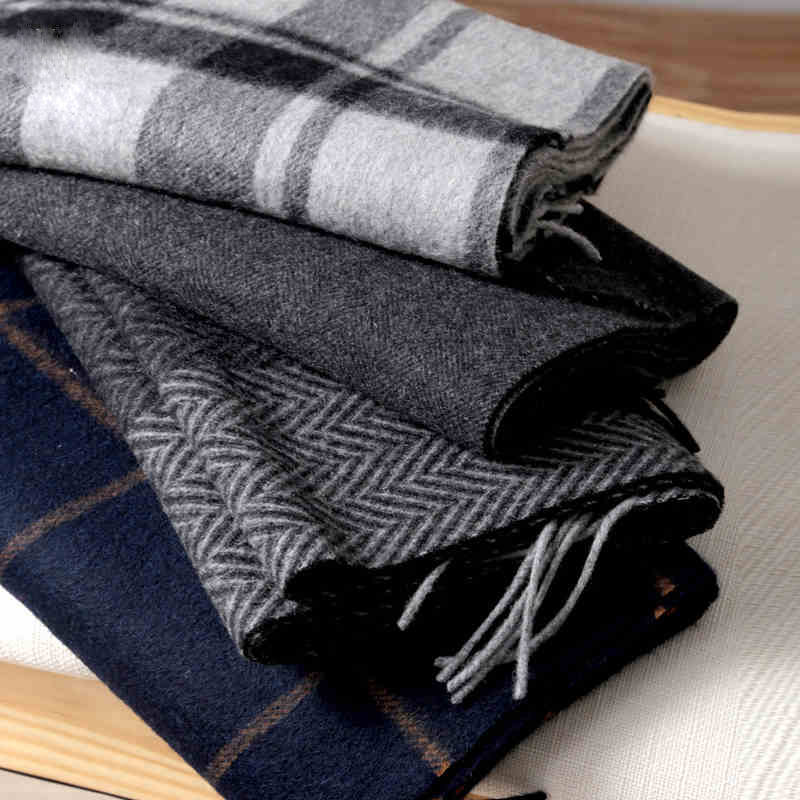 Men Scarf Wool - Pashmina Scarf Men Winter Strip Solid