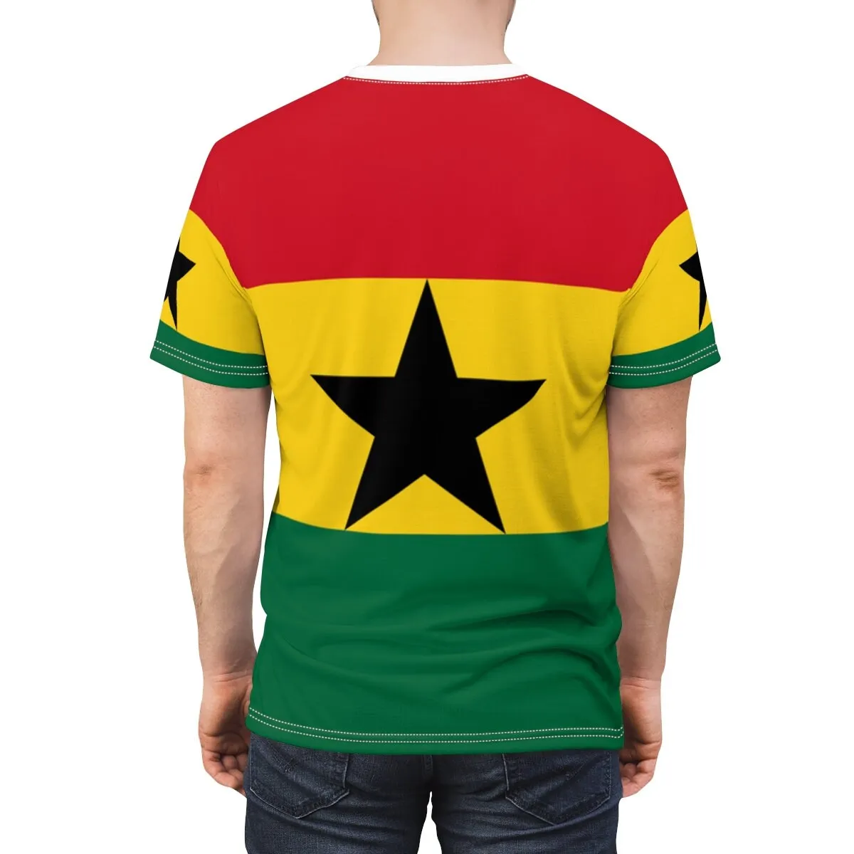 Abstract Vintage Ghana Flag 3D - Mens Fashion Dress Shirts ulasan dan harga