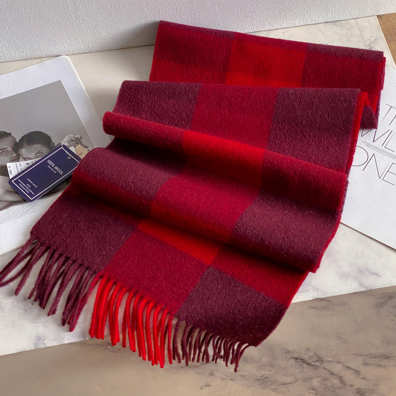 100% Wool Scarf Men Women Wint - Men Scarf Wool ulasan dan harga