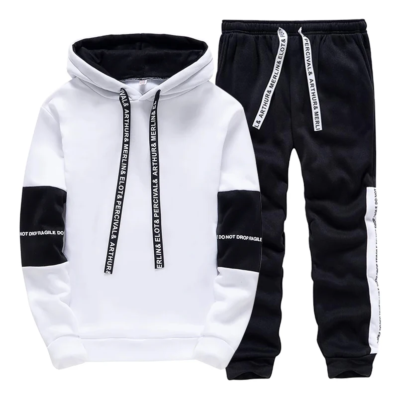 Black White Men's Tracksuit Fa - Men'S Fashion Clothing ulasan dan harga