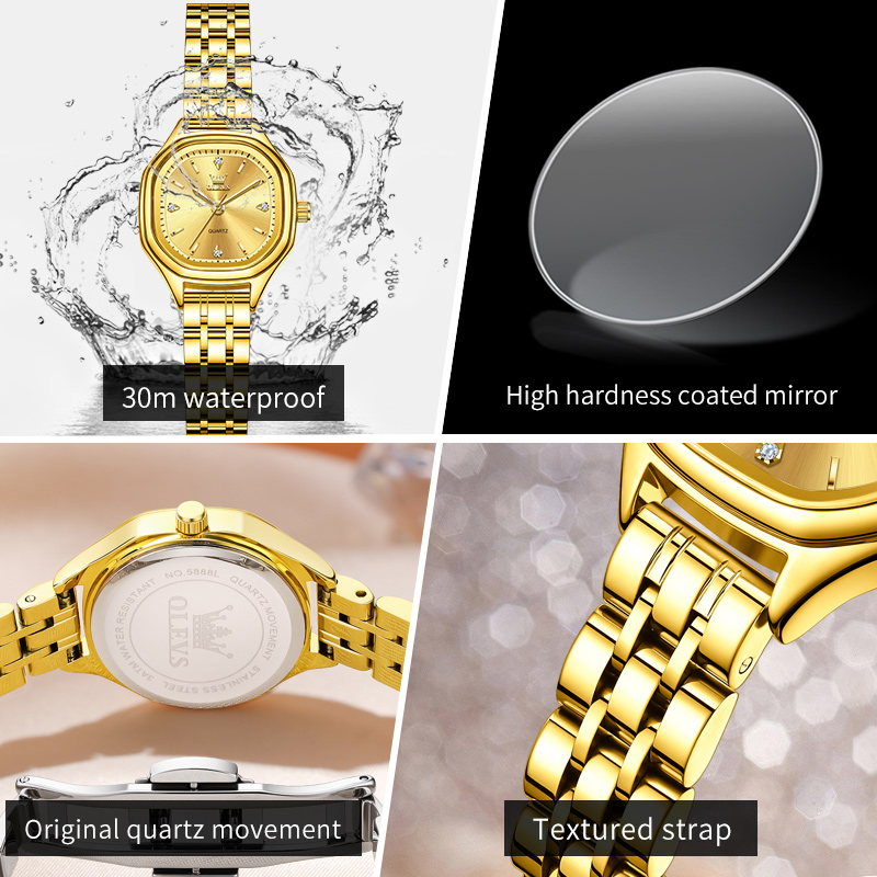 OLEVS 5888 Ladies Watches Gold - Men Fashion Elegant ulasan dan harga