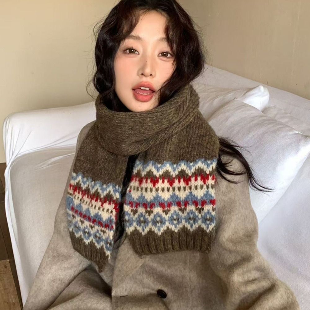 Classic Wool Jacquard Knitted  - Men Scarf Wool ulasan dan harga
