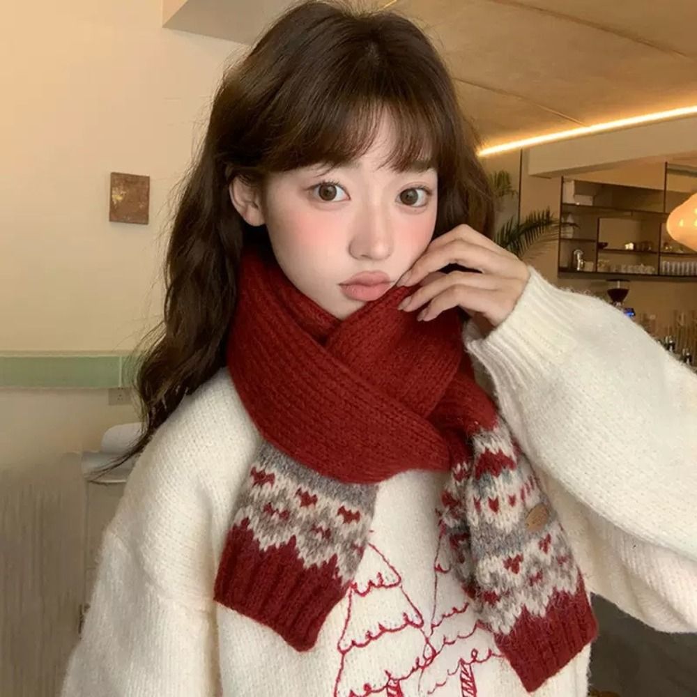 Classic Wool Jacquard Knitted  - Men Scarf Wool ulasan dan harga