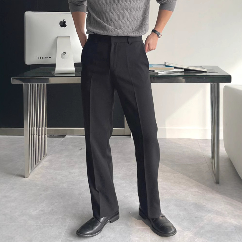 Men Black Dark Grey Solid Colo - Mens Fashion Dark Grey Pants ulasan dan harga