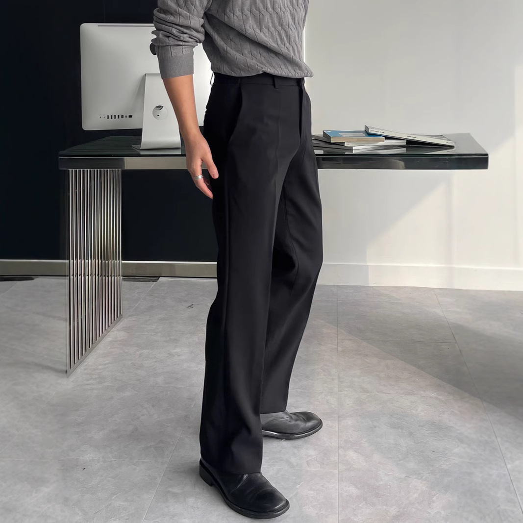 Men Black Dark Grey Solid Colo - Mens Fashion Dark Grey Pants ulasan dan harga