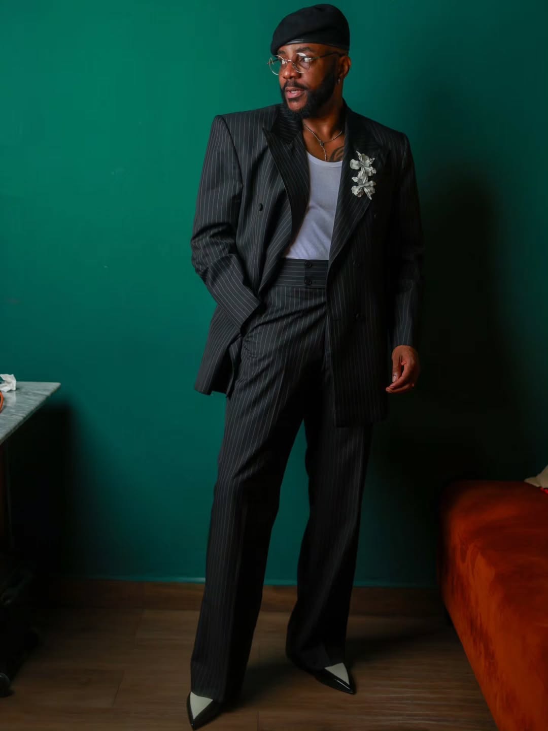 Pinstripe Dark Grey Men Suit S - Mens Fashion Dark Grey Pants ulasan dan harga