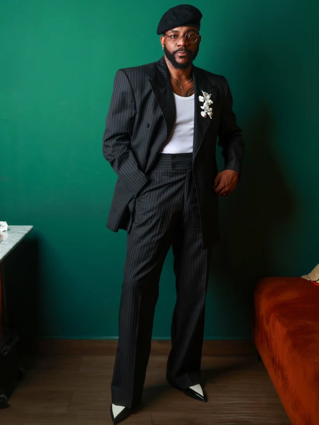 Pinstripe Dark Grey Men Suit S - Mens Fashion Dark Grey Pants ulasan dan harga