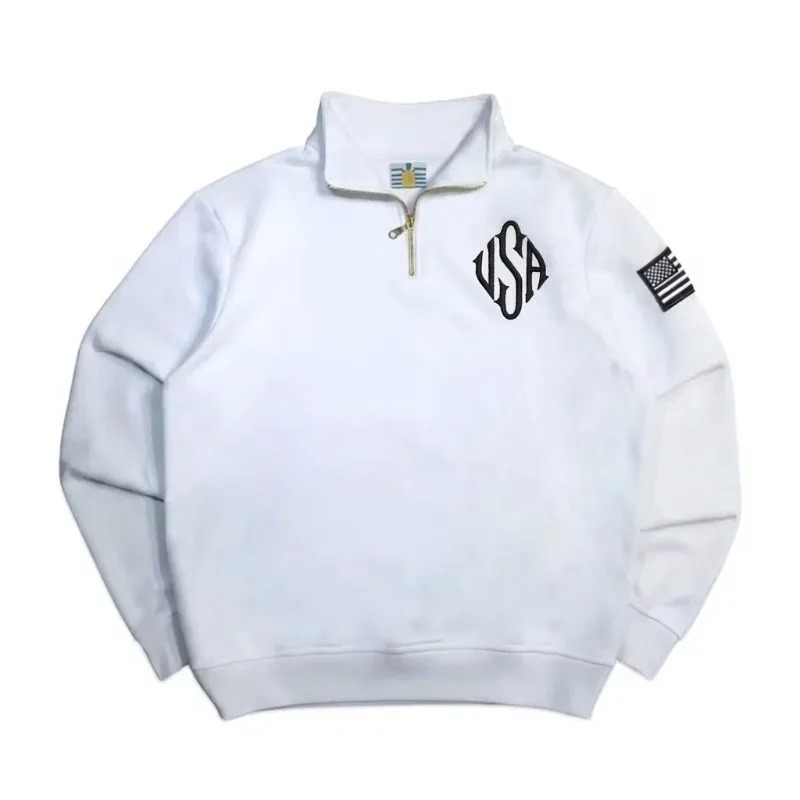 Quarter Zip Sweatshirt Y2K Nav - Mens Fashion Quarter Zip ulasan dan harga
