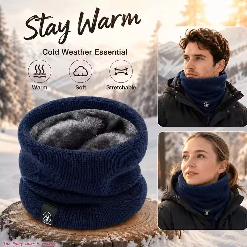 Winter Warm Knitted Neck Scarf - Men Scarf Wool ulasan dan harga
