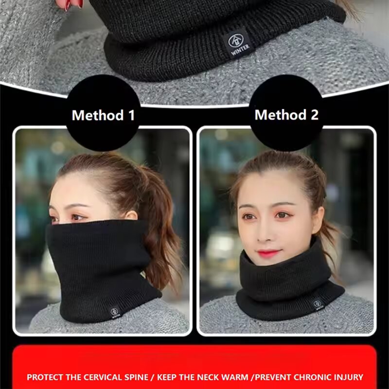 Winter Warm Knitted Neck Scarf - Men Scarf Wool ulasan dan harga