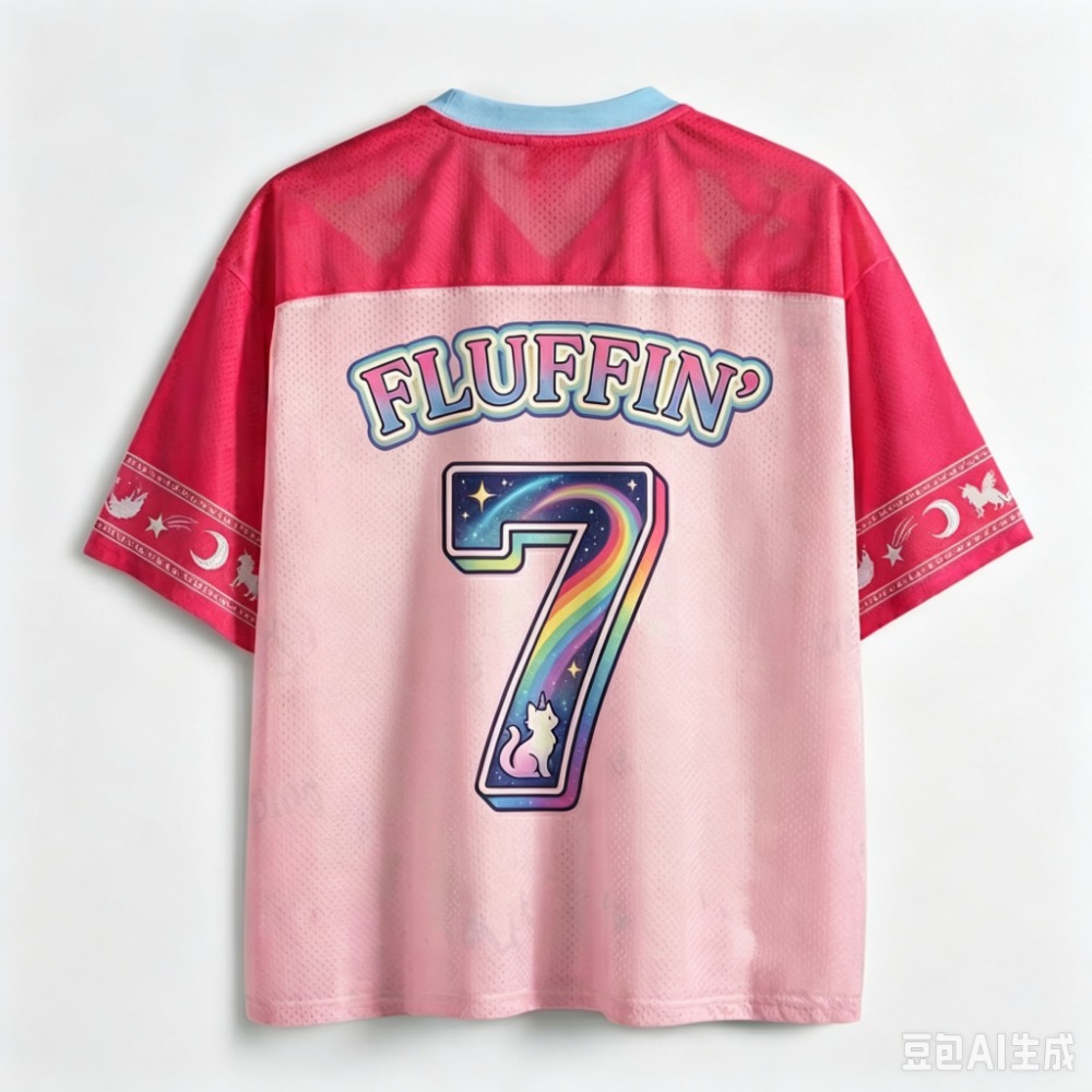 Y2K Retro Rainbow Cat 3D Print - Men'S Fashion V Neck T Shirts ulasan dan harga