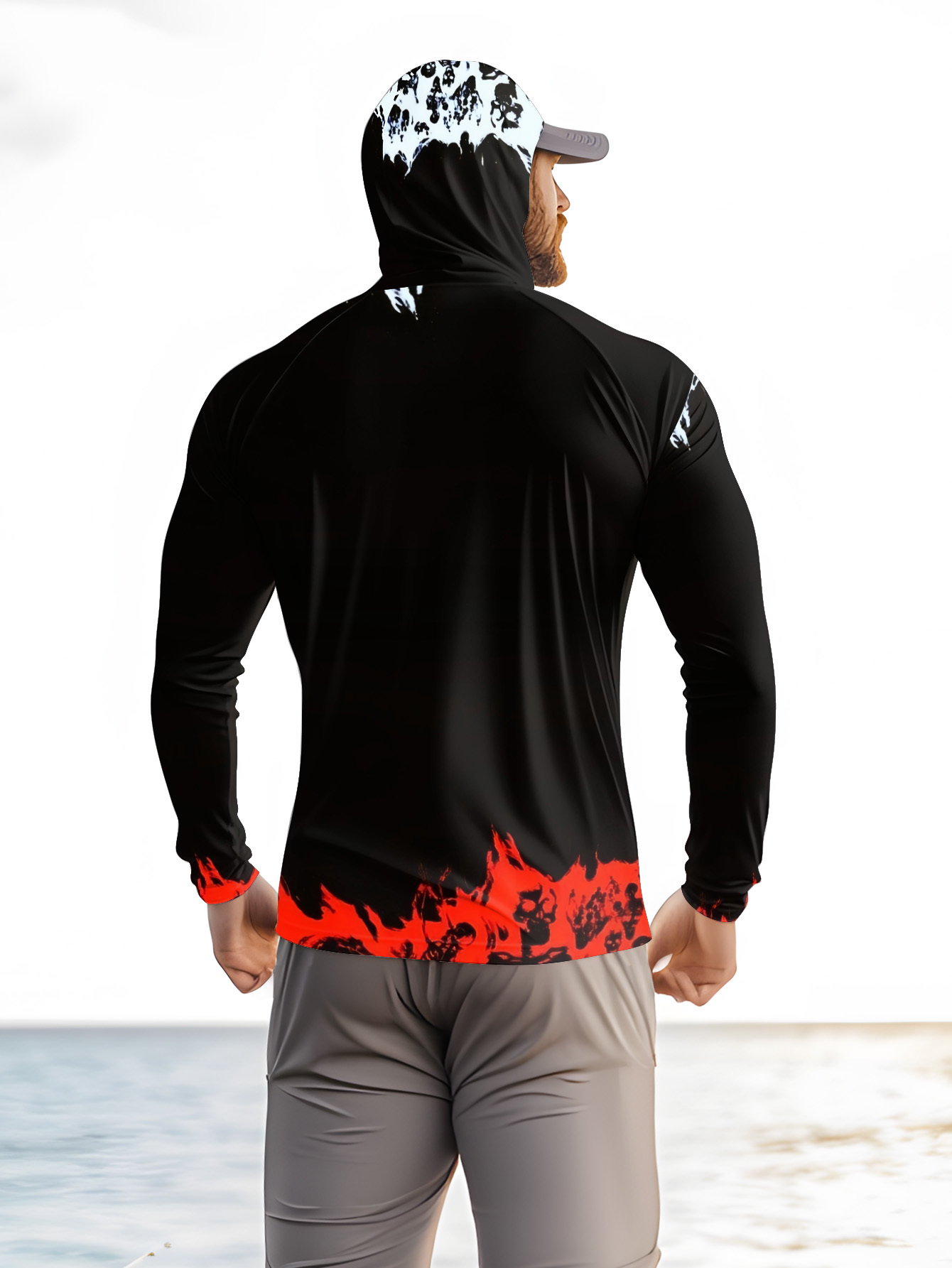 Men Hood Fishing Shirt long sl - Men Fashion Upper ulasan dan harga