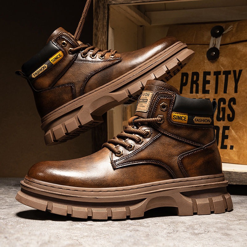 Vintage Men Platform Ankle Boo - Chelsea Boots Men ulasan dan harga