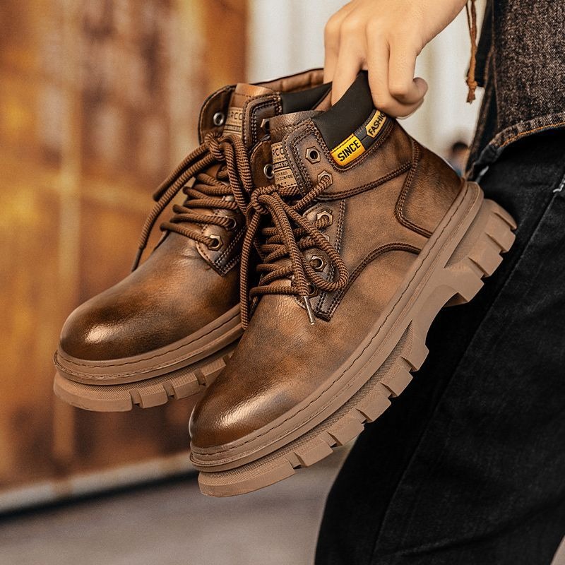 Vintage Men Platform Ankle Boo - Chelsea Boots Men ulasan dan harga