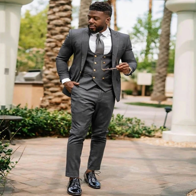 Dark Grey Men Wedding Suits Sl - Mens Fashion Dark Grey Pants ulasan dan harga