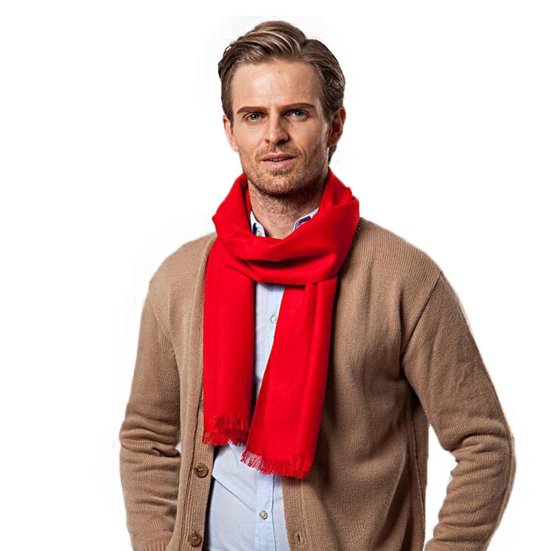 Fashion Winter Solid Color Men - Men Scarf Wool ulasan dan harga