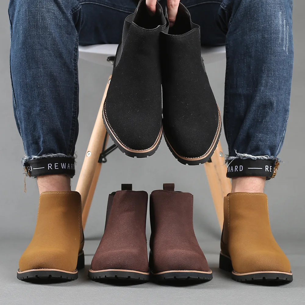 Men Ankle Boots British Style  - Chelsea Boots Men ulasan dan harga
