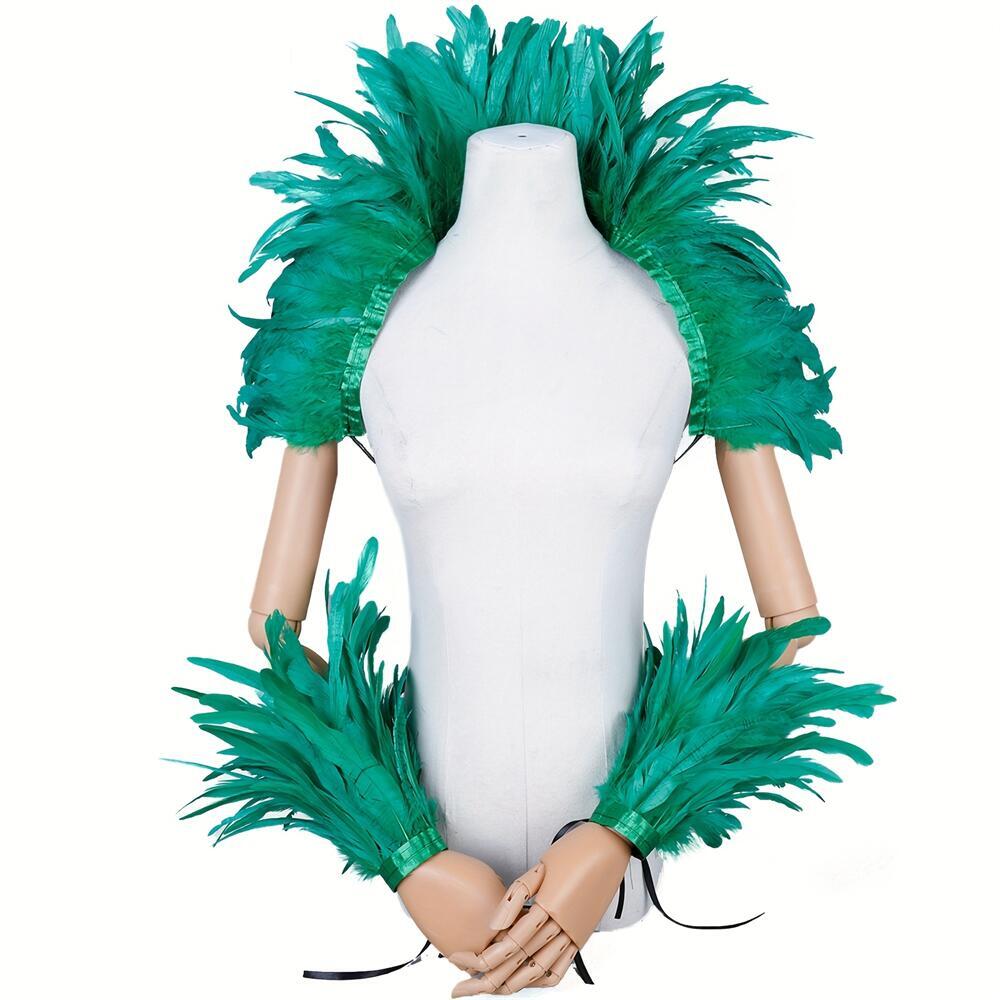 Elegant Red Feathers Women's S - Men Fashion Elegant ulasan dan harga