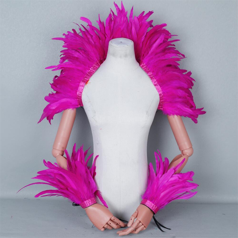 Elegant Red Feathers Women's S - Men Fashion Elegant ulasan dan harga