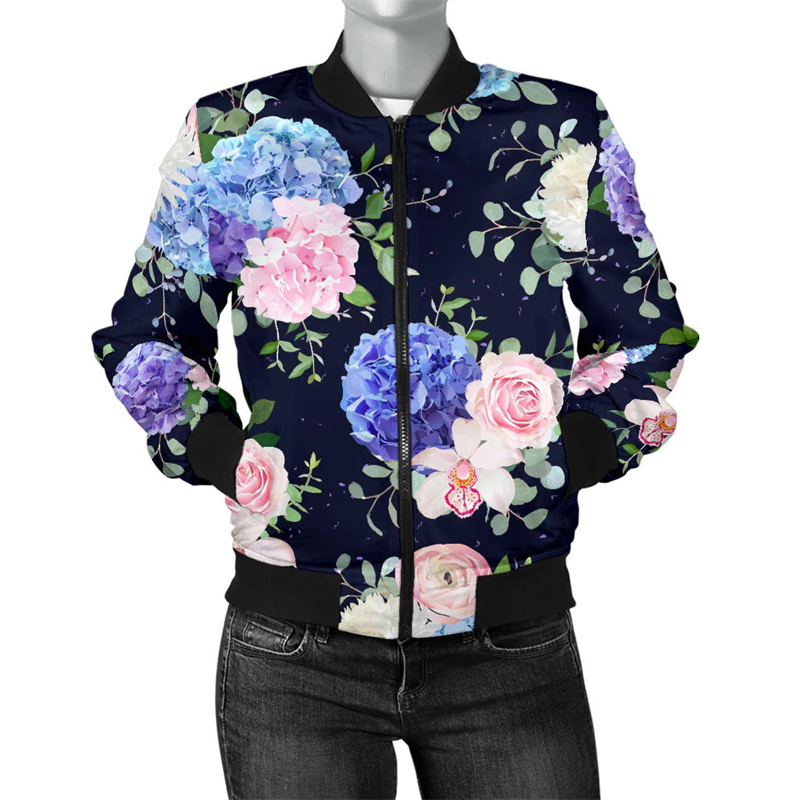 Colorful Flower Series 3d Prin - Mens Fashion Bomber Jacket ulasan dan harga