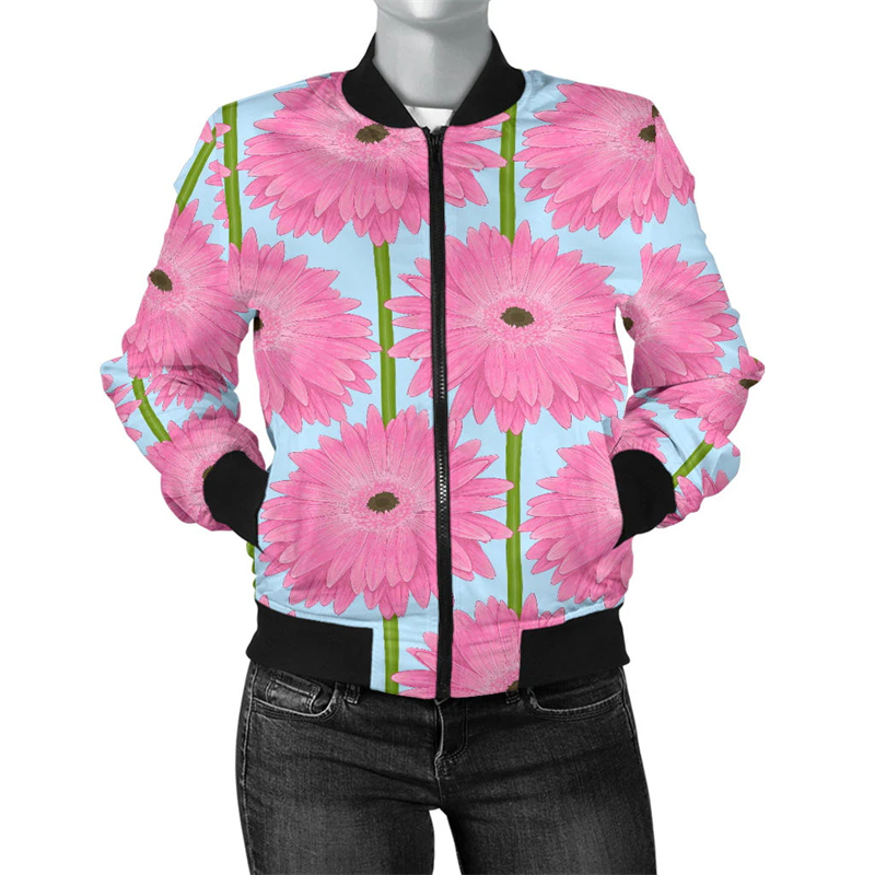 Colorful Flower Series 3d Prin - Mens Fashion Bomber Jacket ulasan dan harga
