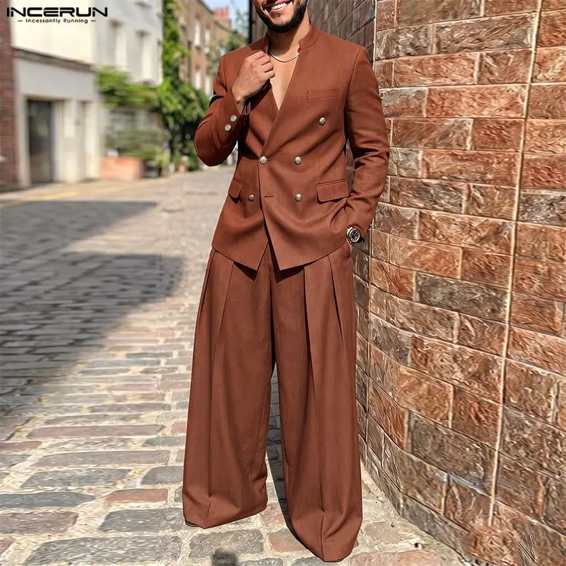 INCERUN Men's Sets Solid Color - Men Fashion Elegant ulasan dan harga