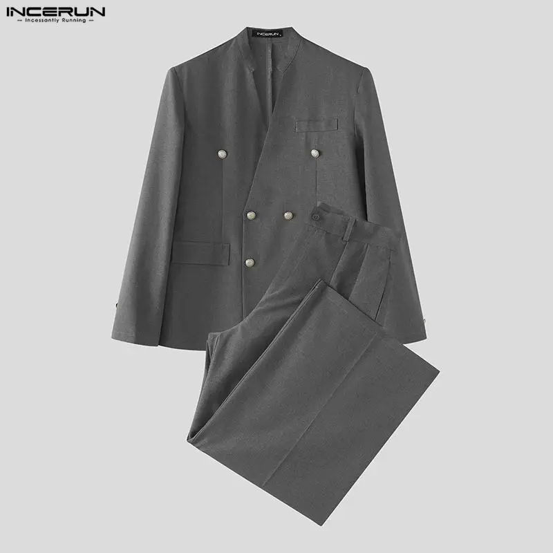 INCERUN Men's Sets Solid Color - Men Fashion Elegant ulasan dan harga
