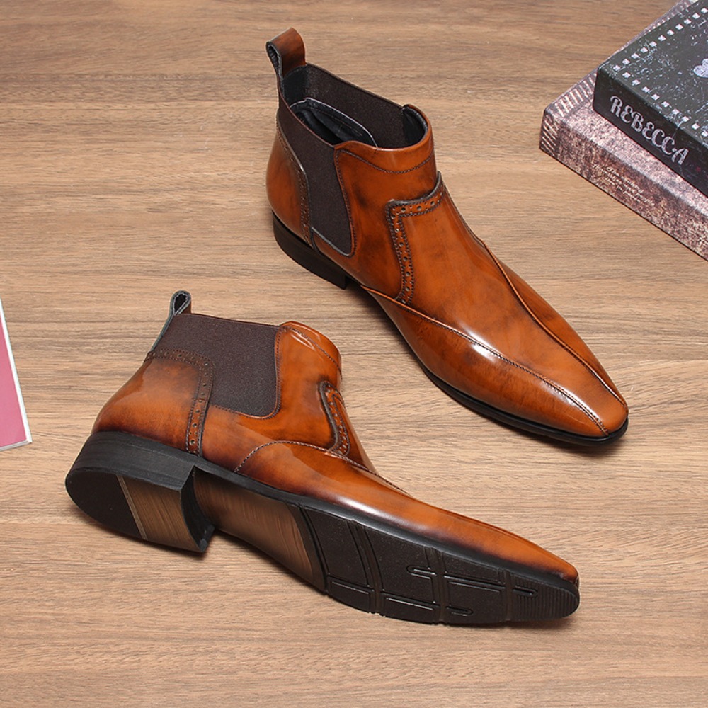 Luxury Genuine Leather Shoes M - Chelsea Boots Men ulasan dan harga