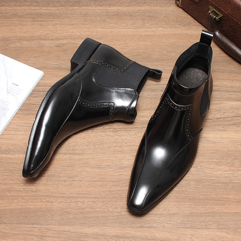 Luxury Genuine Leather Shoes M - Chelsea Boots Men ulasan dan harga