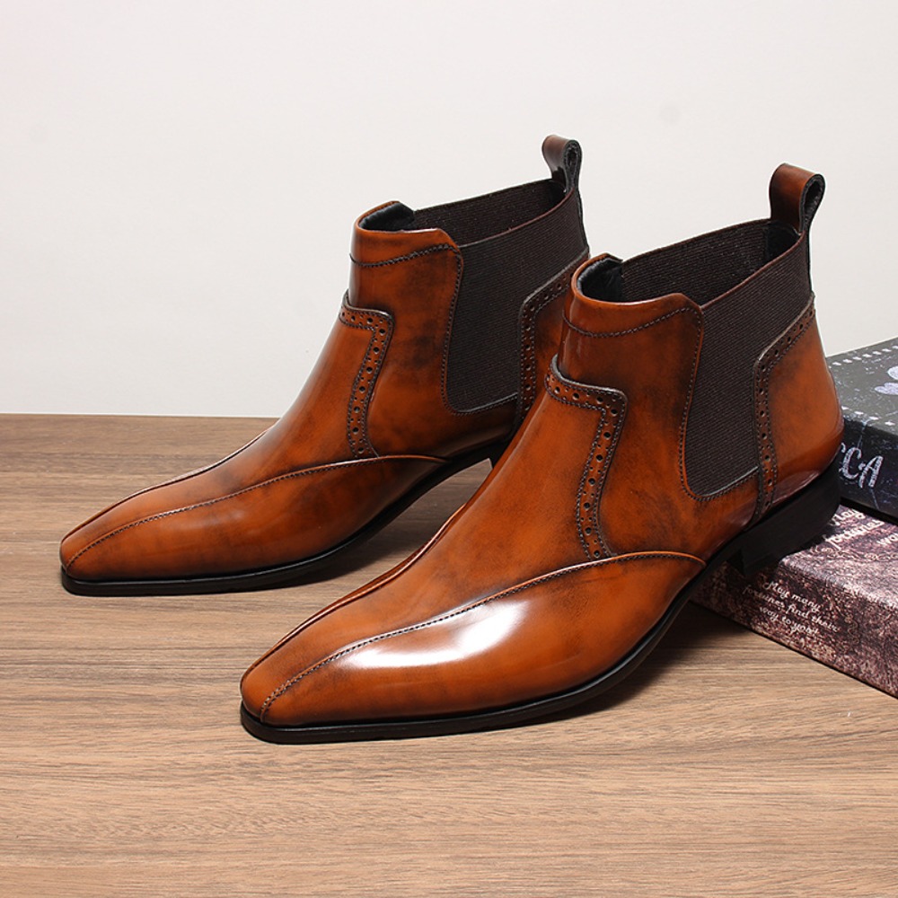 Luxury Genuine Leather Shoes M - Chelsea Boots Men ulasan dan harga