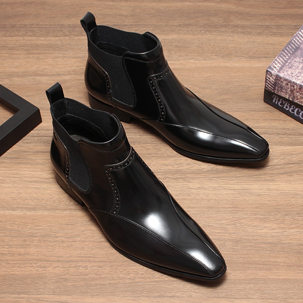 Luxury Genuine Leather Shoes M - Chelsea Boots Men ulasan dan harga