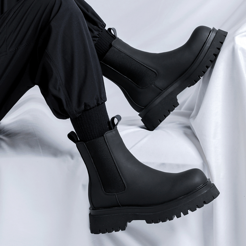 2026 Platform Black High Top B - Chelsea Boots Men ulasan dan harga