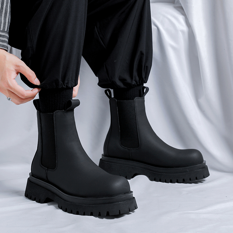 2026 Platform Black High Top B - Chelsea Boots Men ulasan dan harga