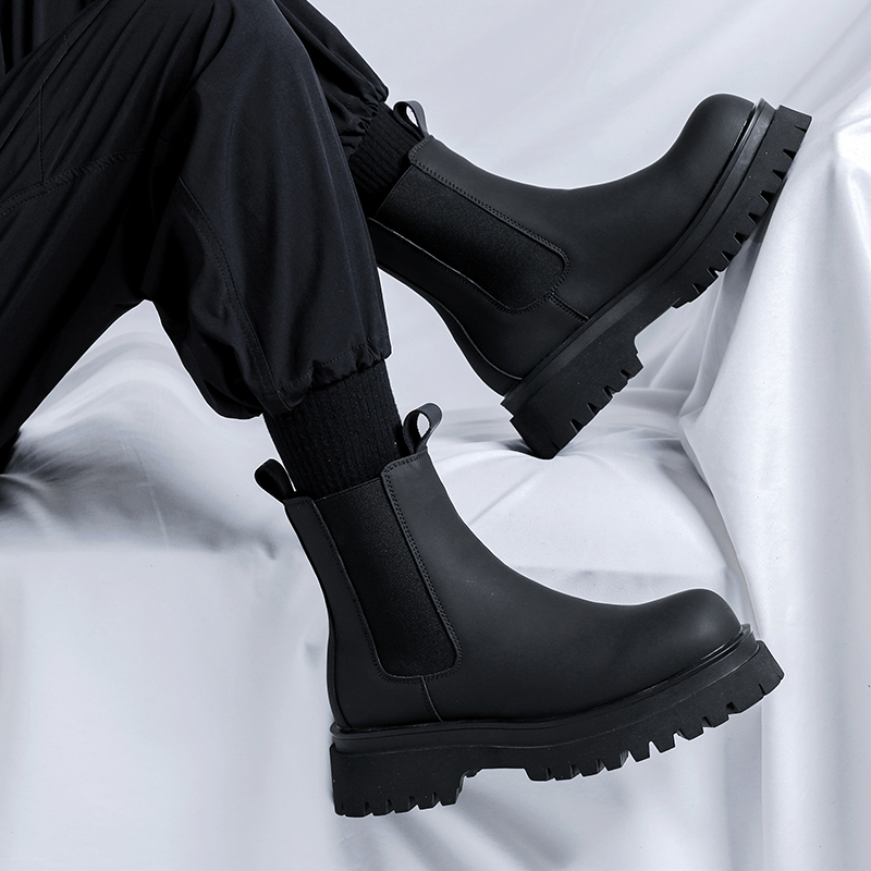 2026 Platform Black High Top B - Chelsea Boots Men ulasan dan harga