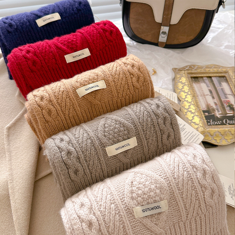 Luxury 100% Wool Scarf Women M - Men Scarf Wool ulasan dan harga