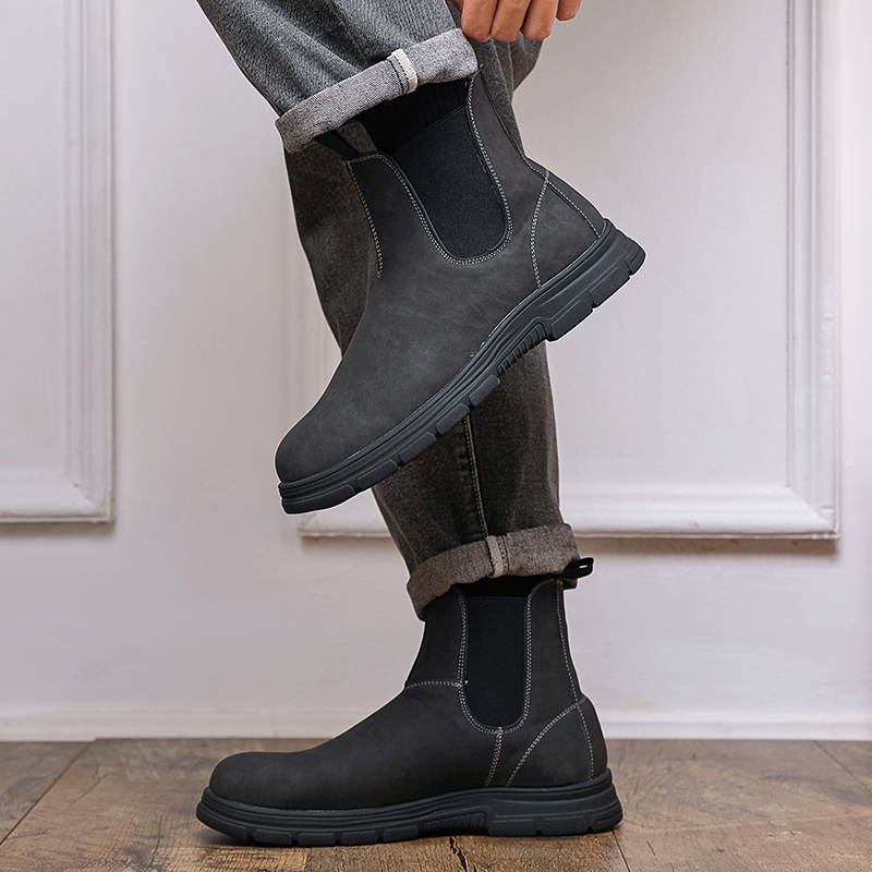 Men High Top Boots Thick Sole  - Chelsea Boots Men ulasan dan harga