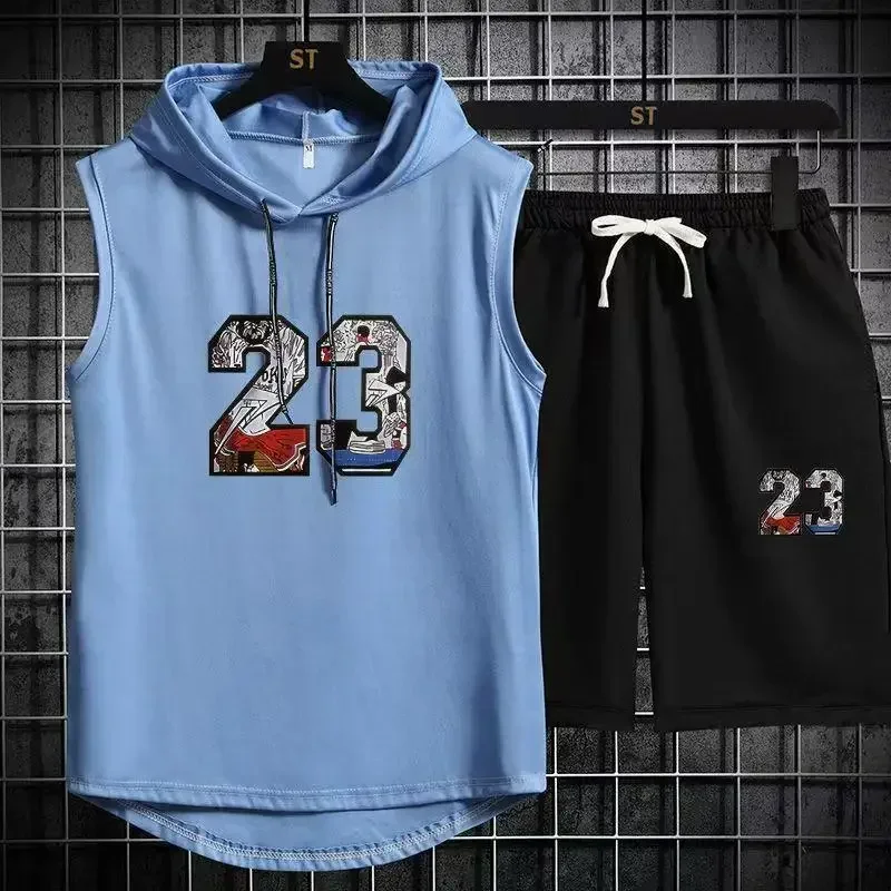 Brand  Summer Men's Two Piece  - Men'S Fashion V Neck T Shirts ulasan dan harga